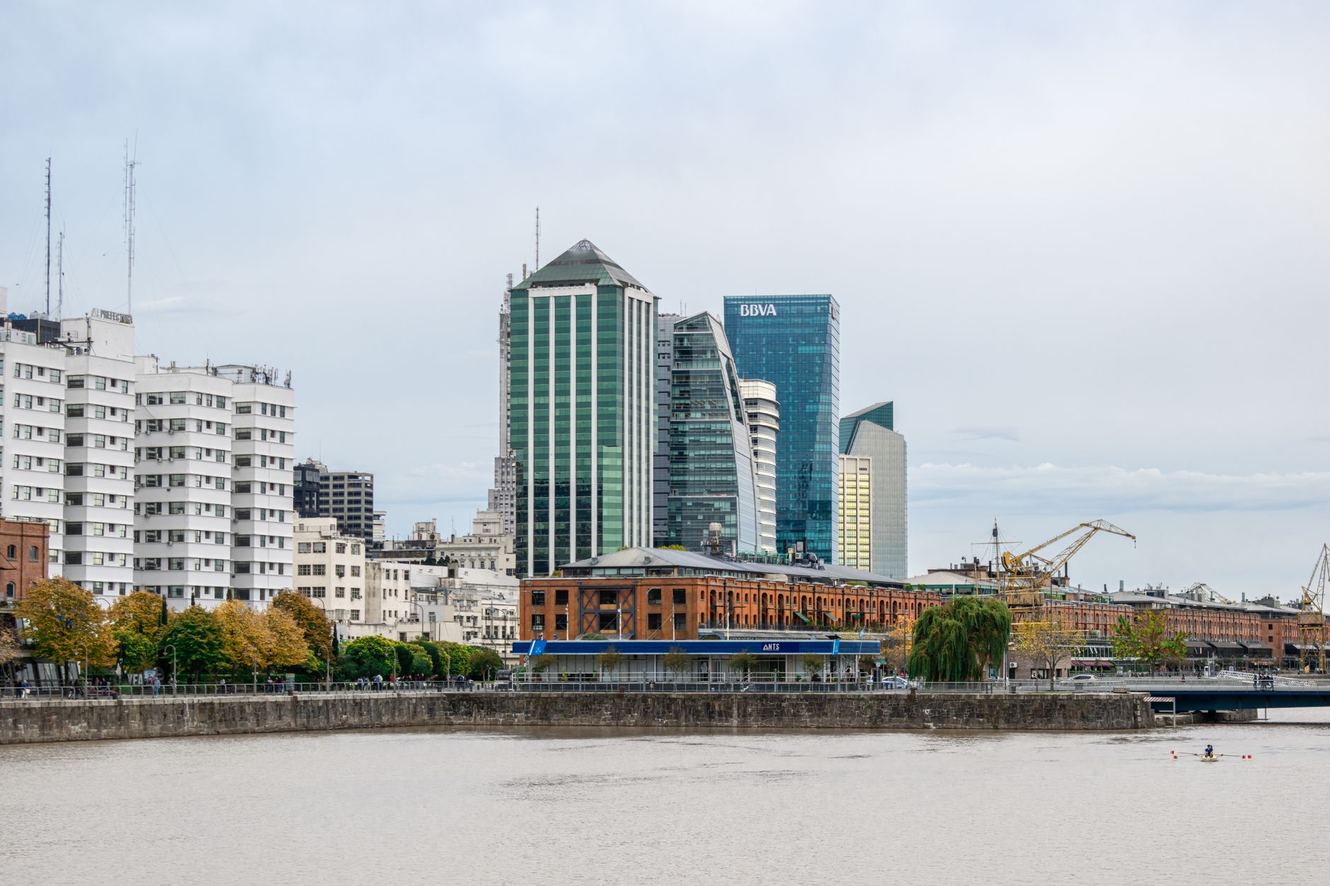 Puerto Madero in Buenos Aires: modern towers next to restored heritage dock warehouses